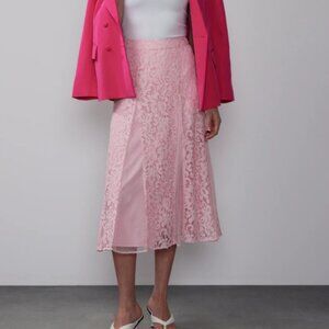 Lace Tulle Midi Skirt